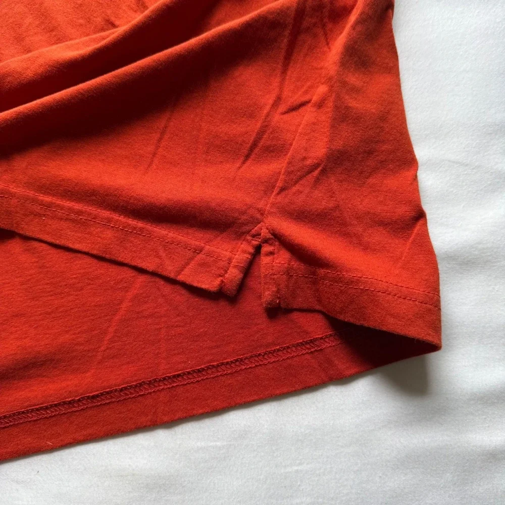 Banana Republic Mens Premium Wash Henley Shirt Orange Lava XL 797991-03